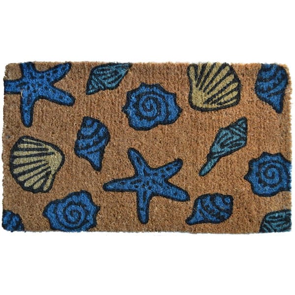 HomeRoots Multi-Colored 30 in. x 18 in. Coir Non-Slip Indoor/Outdoor Door Mat