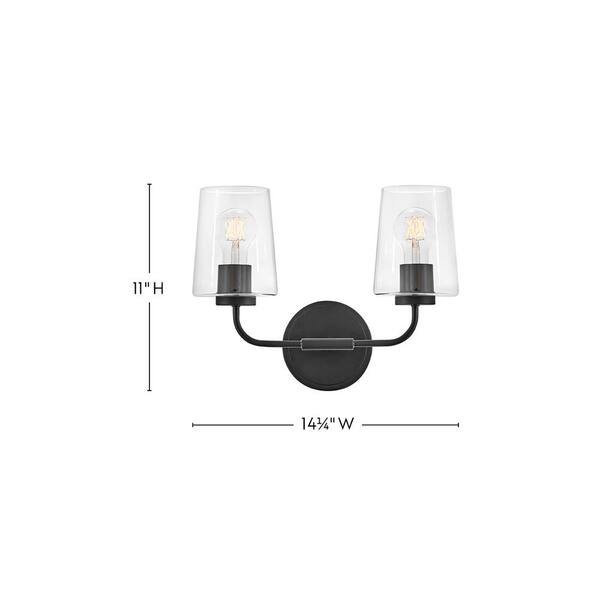 LARK - Kline 14.25 in. 3 Light Black Vanity Light