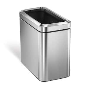 25 l Slim Open Trash Can, Brushed Stainless Steel
