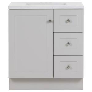 Bannister 31 in. W x 19 in. D x 35 in. H Single Sink  Bath Vanity in Pearl Gray with White Cultured Marble Top