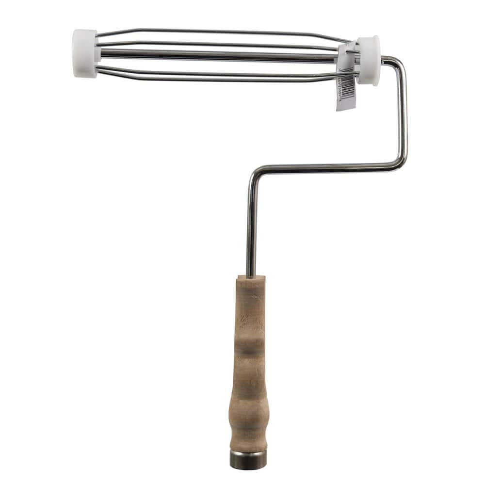 Heavy-Duty 9 in. Paint Roller Frame with Wood Grip
