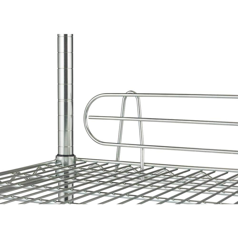 Adjustable Silver Steel 4-Tier Wire Shelving Unit with Wheels