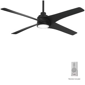 Swept 56 in. Integrated LED Indoor Coal Bond Compatible Ceiling Fan with Light and Remote Control