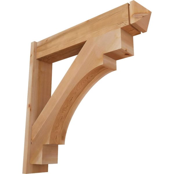Ekena Millwork 8 in. x 38 in. x 38 in. Western Red Cedar Merced Arts and Crafts Smooth Outlooker