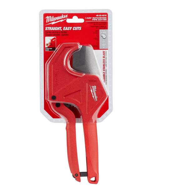 Milwaukee Ratcheting Pipe Cutter Stainless Steel Blade Cuts Pvc Metal 1-5/8 in. 