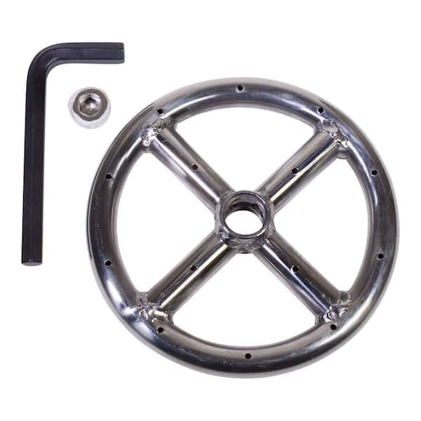 Celestial Fire Glass 6 in. Round Stainless Steel Fire Pit Burner Ring, Single Ring