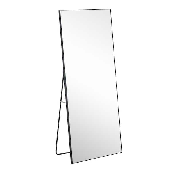 Unbranded 31.4 in. W x 71 in. H Rectangular Solid Wood Frame Full-length Floor Standing Wall Mounted Decorative Mirror