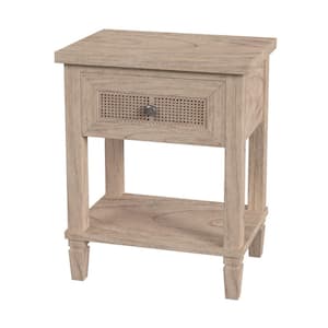 Flagstaff Natural 1 Drawer 20 in. W Cane Nightstand