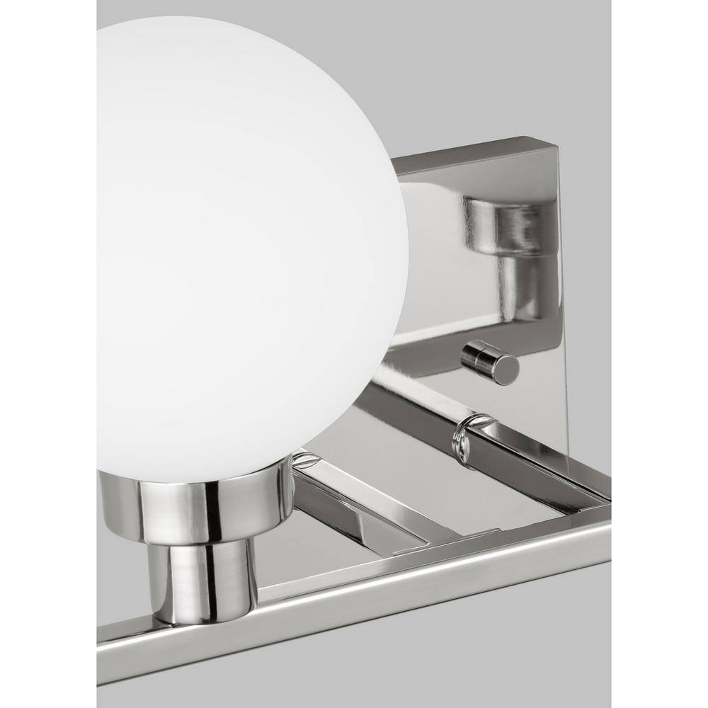 Clybourn Chrome 4-Light Vanity Fixture with Milk Glass Shade
