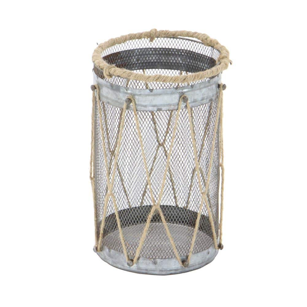 Elegant Silver Metal Hanging Hurricane Candle Lantern Trio