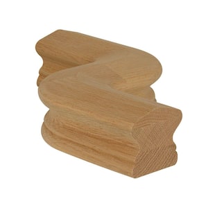 Stair Parts 7547 Unfinished Red Oak Left-Hand S Handrail Fitting