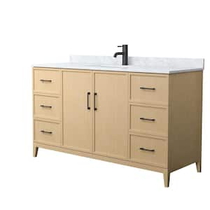 Elan 60 in. W x 22 in. D x 35 in. H Single Bath Vanity in White Oak with White Carrara Marble Top