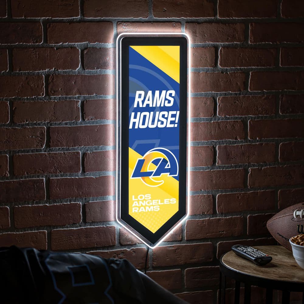 Evergreen Ultra-Thin Edgelight LED Wall Decor, Round, Los Angeles Rams- 23  x 23 Inches Made In USA