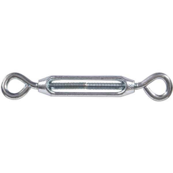 Hardware Essentials 3/8-16 x 10-5/8 in. Eye and Eye Turnbuckle in Zinc-Plated (5-Pack)