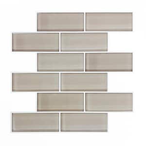 Taupe Seaglass 10.5 in. x 10.5 in. Vinyl Peel and Stick Tiles (Total sq. ft. covered 2.45 sq. ft./4-Pack)
