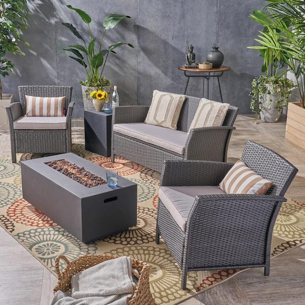 Lucia 4 seater 2025 rattan effect sofa set