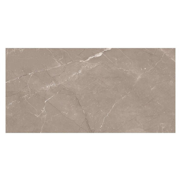 Kaia Zoistra Brown 12 in. x 24 in. Stone Look Matte Porcelain Wall and Floor Tile Sample
