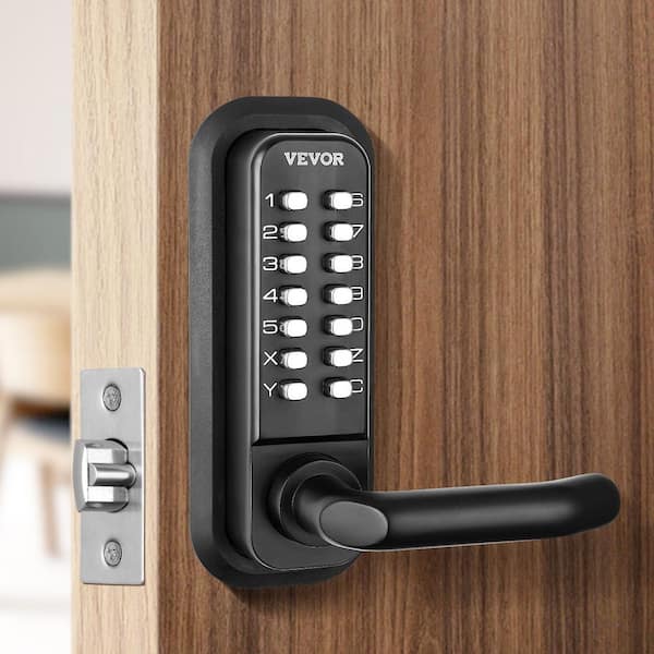 Mechanical Keyless Entry Door Lock 14 Digit Keypad Zinc Alloy Waterproof with Handle for Garden Garage Yard Storage Shed