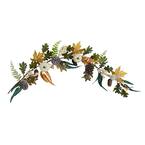 4 ft. Green and White Pumpkin, Pinecones and Berries Artificial Autumn Garland