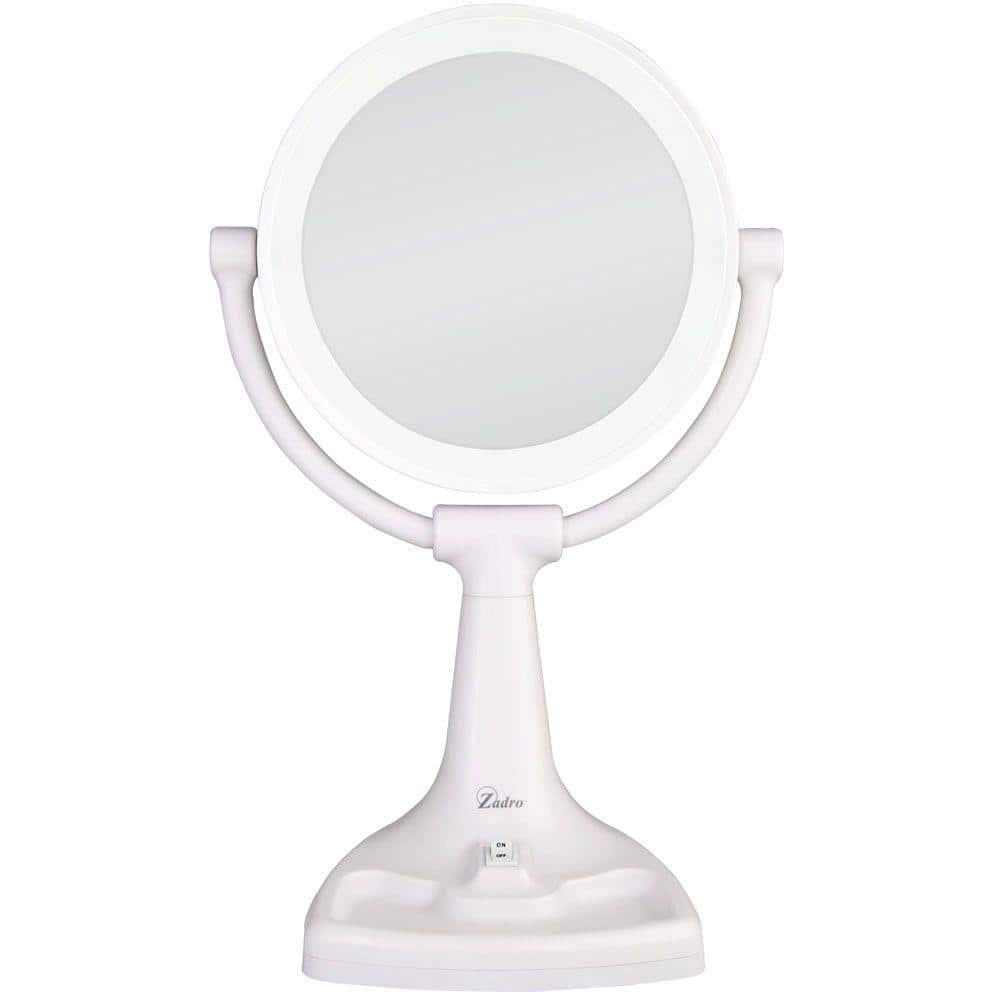 White Dual Magnification Lighted Vanity Mirror