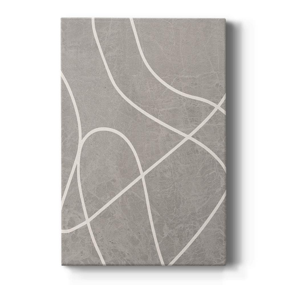 Gray Abstract Lines Gallery Wrapped Canvas Art 8'' x 12''