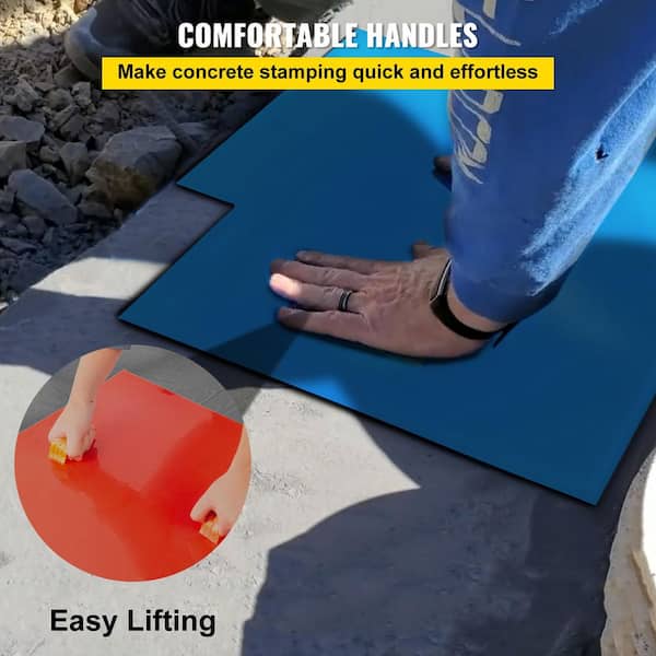 Concete Textuing Skin, 24"x24" Concete Stamps Mats Set Polyurethane Concrete Stamping Mats Slate Concrete Stamps 4 Pcs Realistic Concrete Texture Ma%2f15434117781