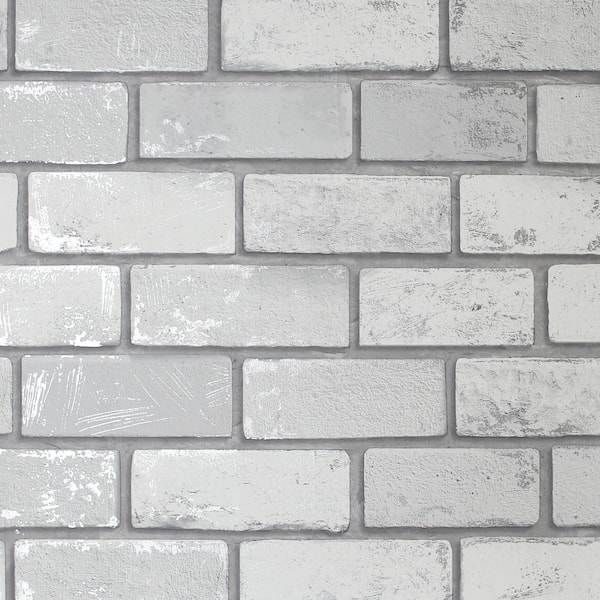 Versatile Beige Flat Brick Wall Wallpaper Wall Art