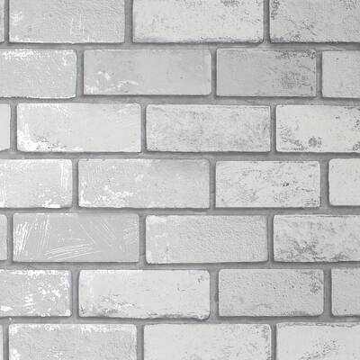 Silver Brick Wallpaper Home Decor The Home Depot - how to enter text on a brick in roblox