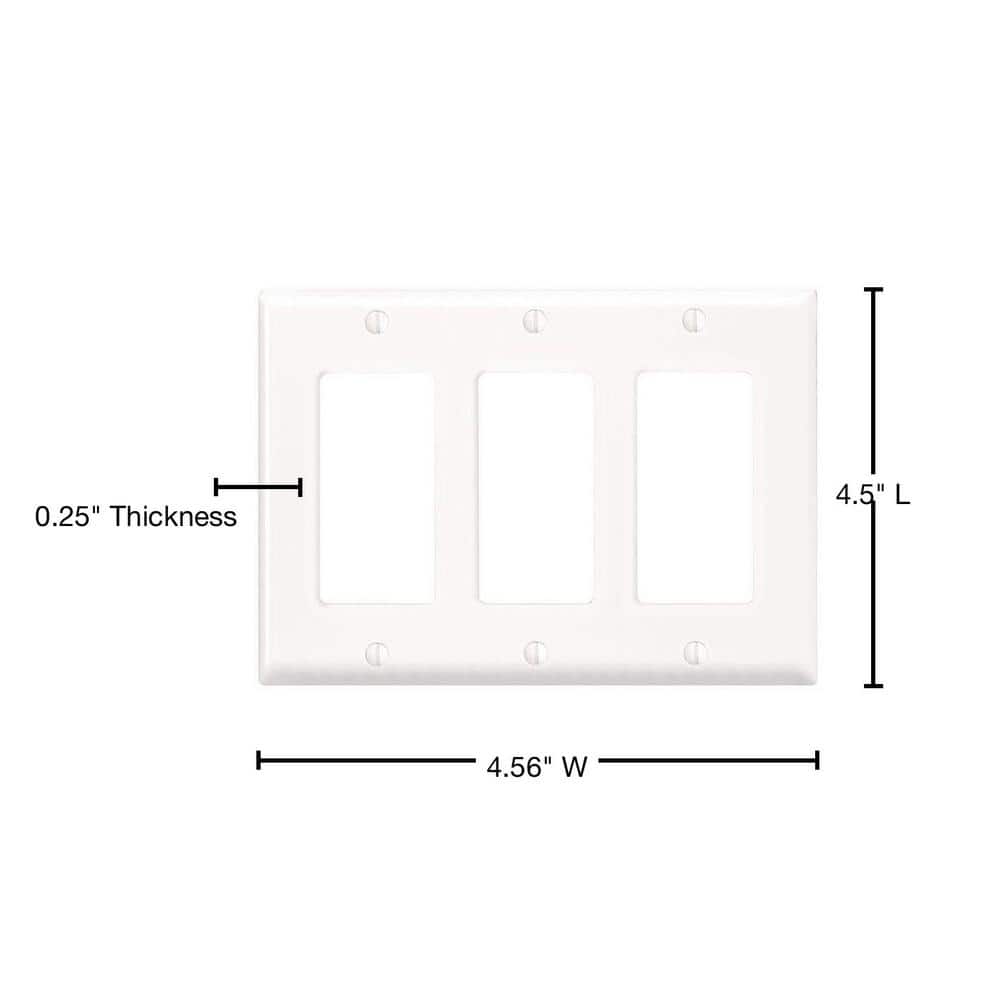 White 3-Gang Thermoset Mounting Plate