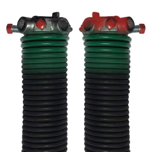 DURA-LIFT 0.243 in. Wire x 2 in. D x 38 in. L Torsion Springs in Green Left and Right Wound Pair for Sectional Garage Doors