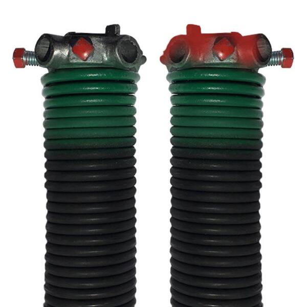 DURA-LIFT 0.243 in. Wire x 1.75 in. D x 33 in. L Torsion Springs in Green Left and Right Wound Pair for Sectional Garage Doors