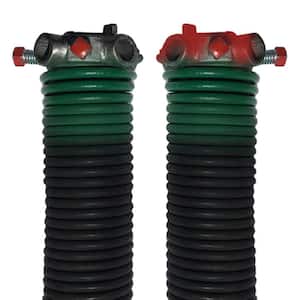0.243 in. Wire x 2 in. D x 33 in. L Torsion Springs in Green Left and Right Wound Pair for Sectional Garage Doors