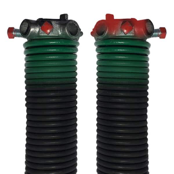 DURA-LIFT 0.243 in. Wire x 2 in. D x 33 in. L Torsion Springs in Green Left and Right Wound Pair for Sectional Garage Doors