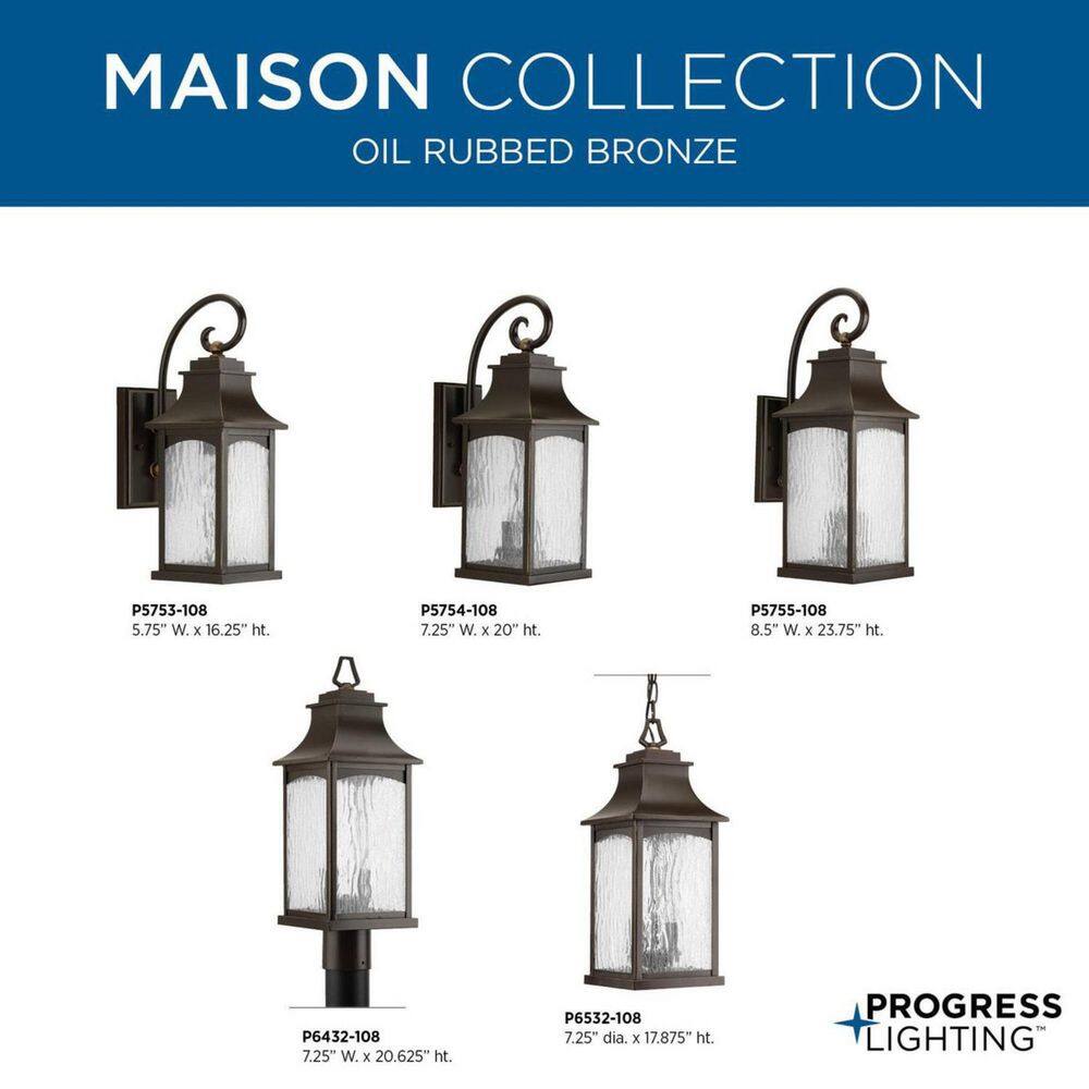 Maison Oil Rubbed Bronze Outdoor Post Lantern with Clear Water Seeded Glass