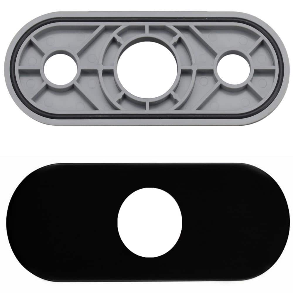 Matte Black Brass 6-Inch Bathroom Faucet Deck Plate