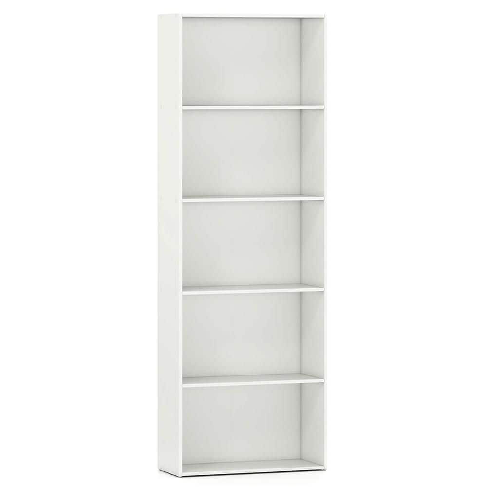 67 in. White MDF 5-Shelfves Standard Bookcase with Storage price history on PriceWatchPro