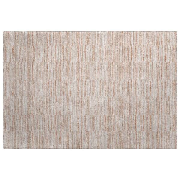Dream Shag Premium Machine Washable Abstract ADS817 Salmon 3 ft. x 4 ft. Area Rug
