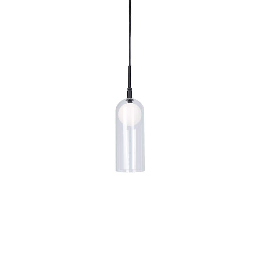 Black and Brushed Nickel Glass LED Pendant Light
