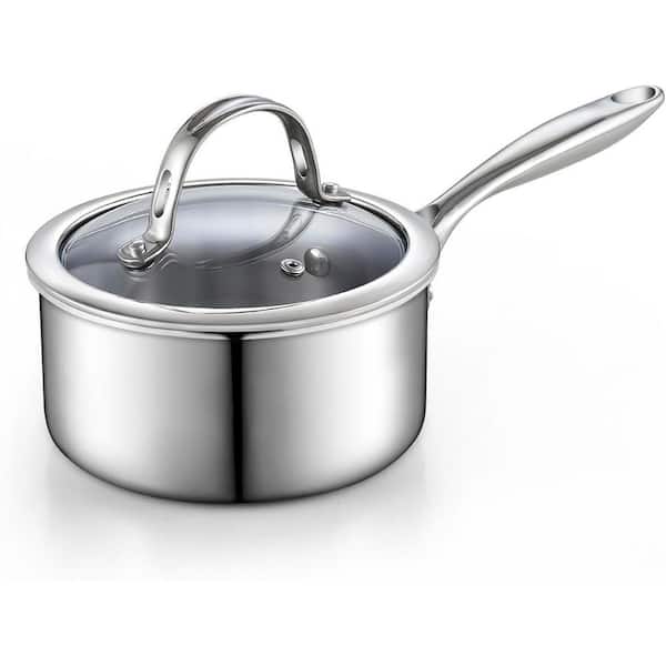 3 qt. Multi-Ply Clad Stainless Steel Saucepan with Lid