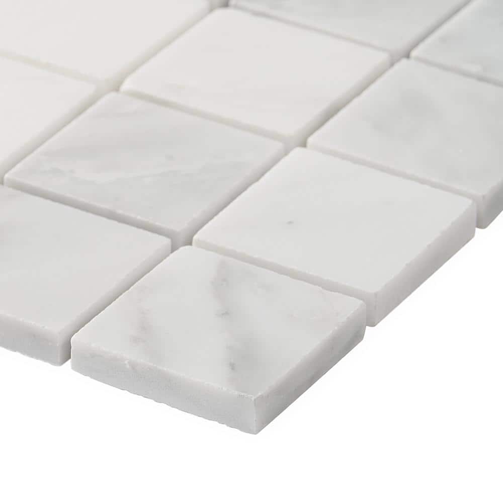 White 12x12 Honed Marble Mosaic Tile