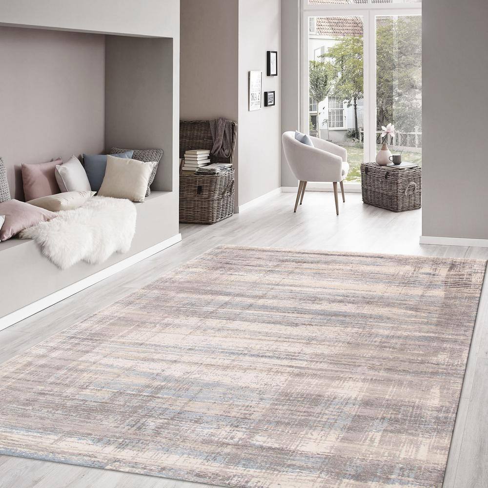 Loomed Serenity Blue 10' x 14' Wool & Silk Blend Area Rug