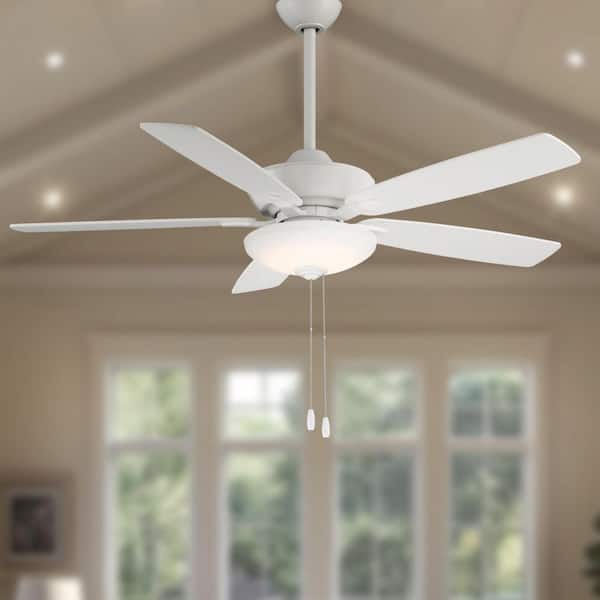 Minute 52 in. Integrated LED Indoor Flat White Ceiling Fan with Light Kit