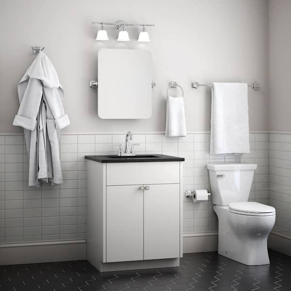 Polished Chrome 4 Piece Bathroom Hardware Accessories Set with 24" Towel Bar 
