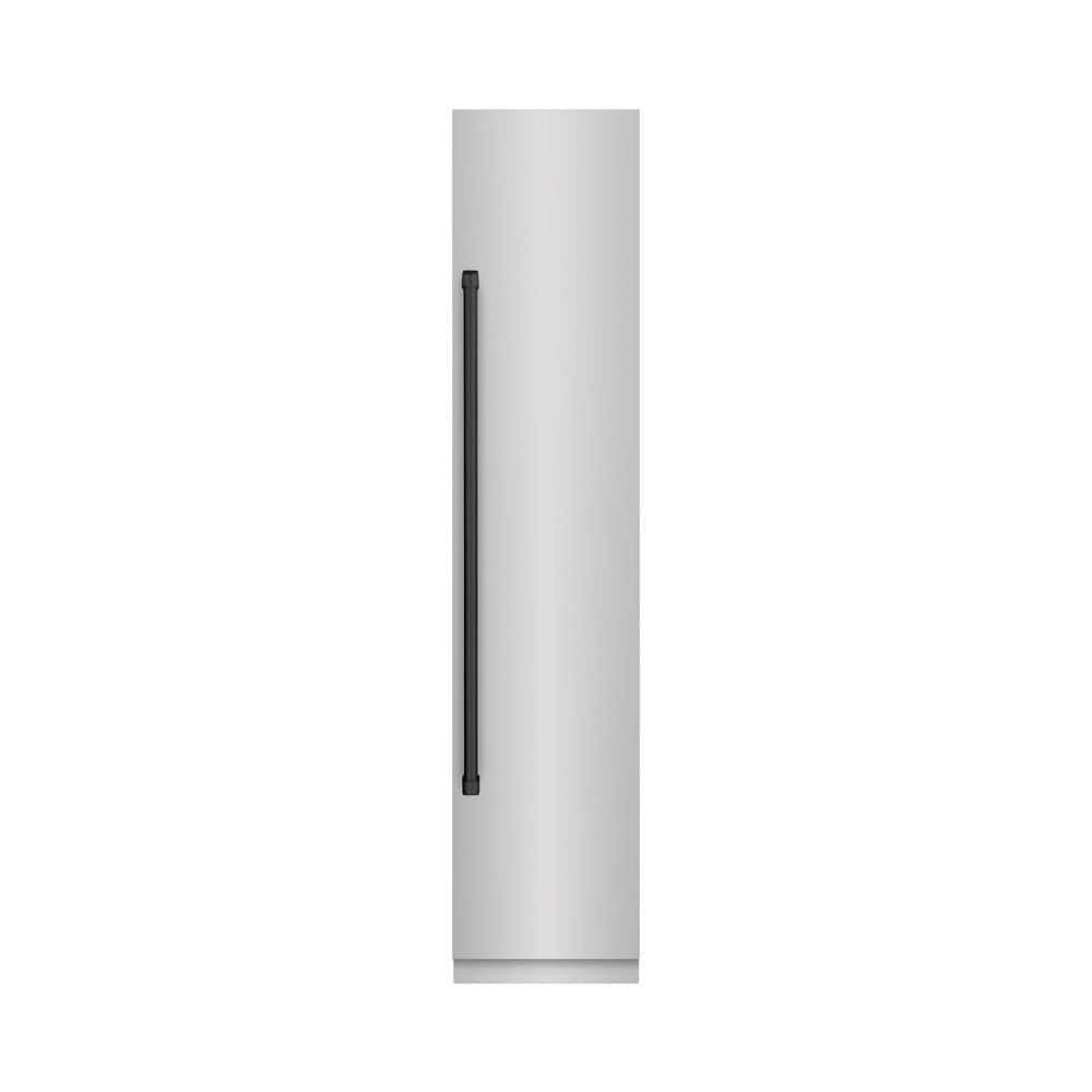 18 in. 8.6 cu. ft. Right Hinge Stainless Steel Upright Column Freezer in Graphite Gray and Matte Black Accents