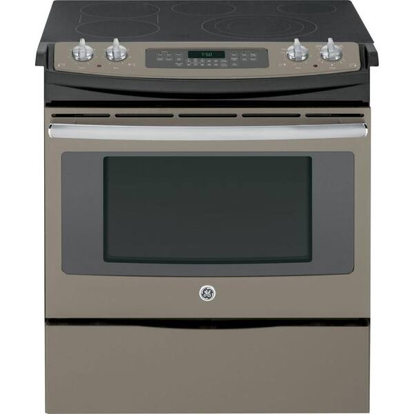GE 4.4 cu. ft. Slide-In Electric Range with Self-Cleaning Convection Oven in Slate