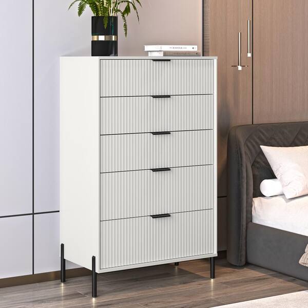 White chest of drawers with black handles hotsell