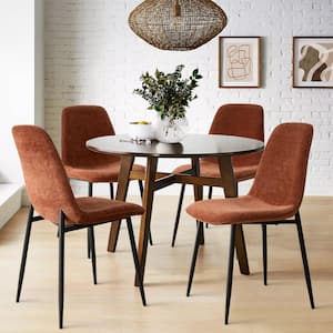 Upholstered Dining Chair with Black Metal Legs (Set of 4)