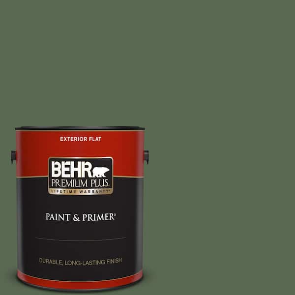 BEHR PREMIUM PLUS 1 gal. #S390-7 Trailing Vine Flat Exterior Paint & Primer