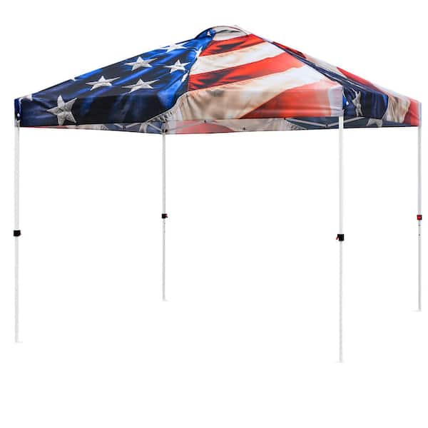 EAGLE PEAK 10 ft. x 10 ft. Pop Up Canopy Tent Instant Outdoor Canopy with 4-Sand Bags