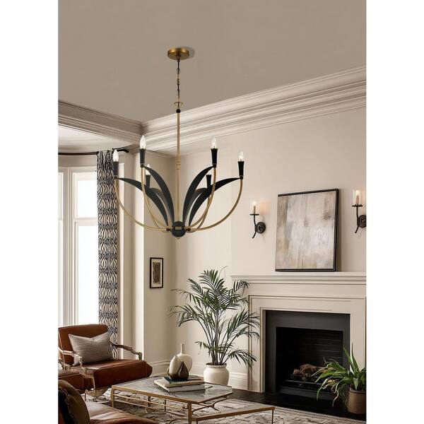 Minka Lavery Miller 6-Light Legacy Brass and Sand Coal Black